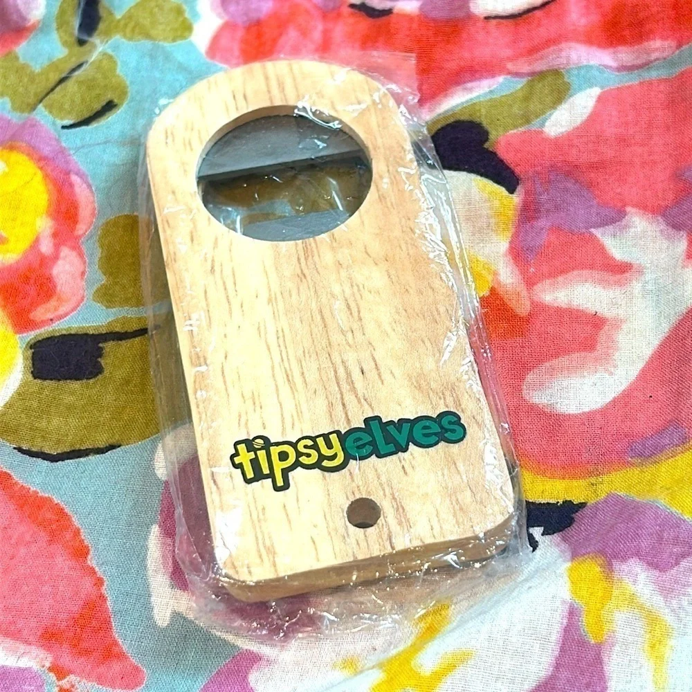 Tipsy elves, wooden bottle opener unisex travel gift pocket size